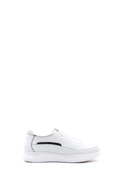 Ogroman İçi Dışı Hakiki Deri Beyaz Kadın Spor Sneaker Ayakkabı AH085832614128