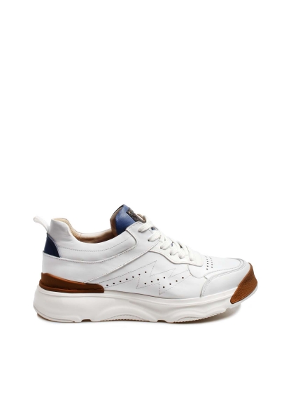 Ogroman İçi Dışı Hakiki Deri Beyaz Mavi Erkek Tarz Sneaker Spor Ayakkabı AH0771713117123