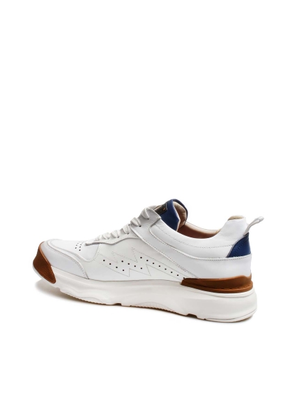 Ogroman İçi Dışı Hakiki Deri Beyaz Mavi Erkek Tarz Sneaker Spor Ayakkabı AH0771713117123