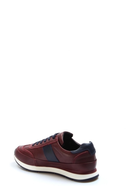 Ogroman İçi Dışı Hakiki Deri Bordo Erkek Bağcıklı Sneaker Spor Ayakkabı  AH077231318119