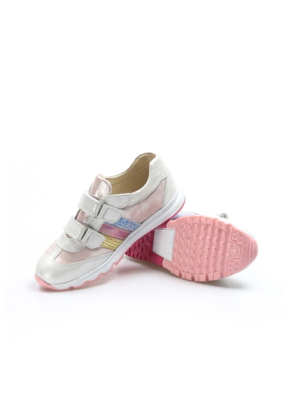 Ogroman İçi Dışı Hakiki Deri Gümüş Pembe Unisex Çocuk Sneaker Spor Ayakkabı AH0700661800