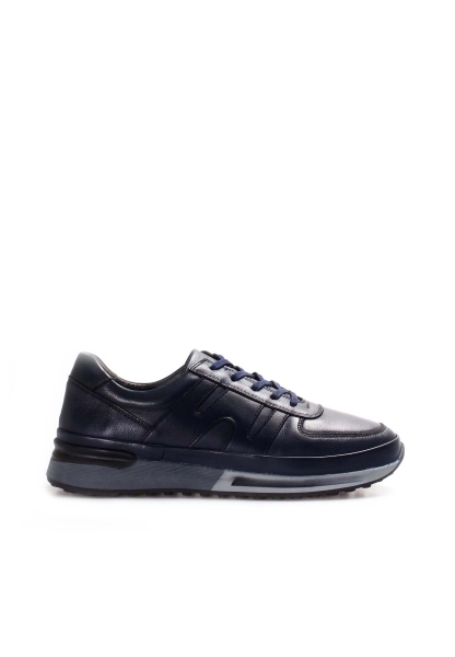  Ogroman İçi Dışı Hakiki Deri Lacivert Erkek Spor Sneaker Ayakkabı AH07600131326