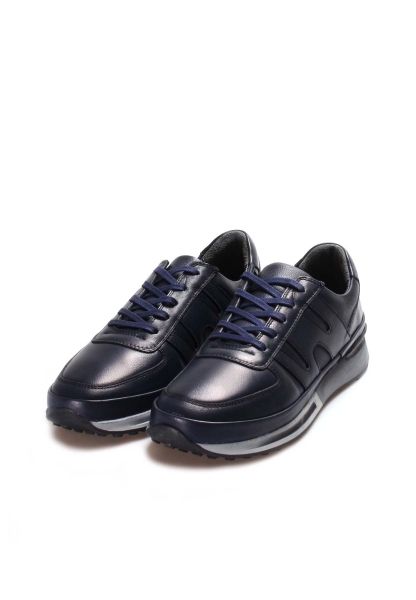  Ogroman İçi Dışı Hakiki Deri Lacivert Erkek Spor Sneaker Ayakkabı AH07600131326