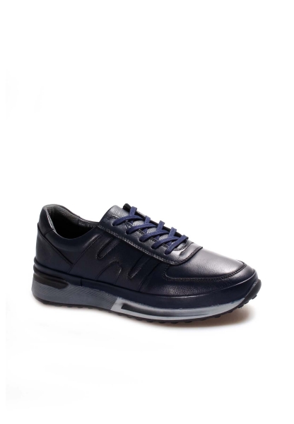  Ogroman İçi Dışı Hakiki Deri Lacivert Erkek Spor Sneaker Ayakkabı AH07600131326