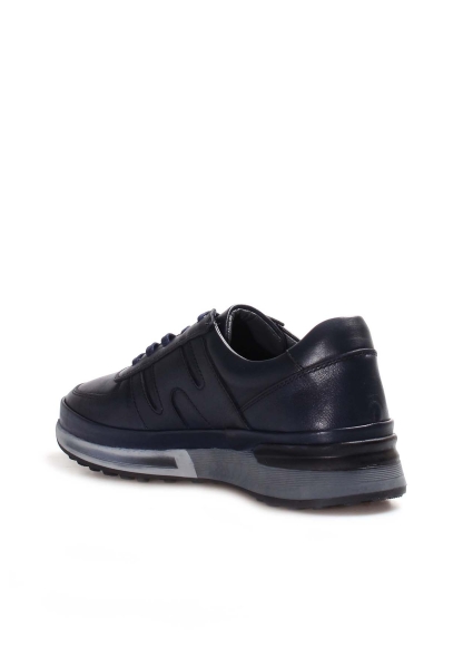  Ogroman İçi Dışı Hakiki Deri Lacivert Erkek Spor Sneaker Ayakkabı AH07600131326