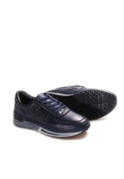  Ogroman İçi Dışı Hakiki Deri Lacivert Erkek Spor Sneaker Ayakkabı AH07600131326