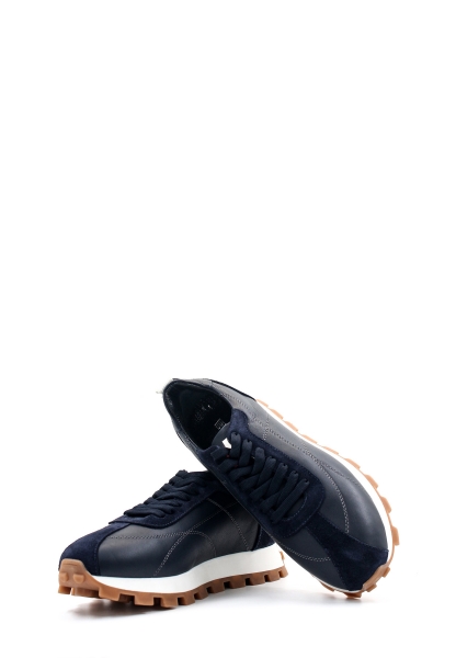 Ogroman İçi Dışı Hakiki Deri Lacivert Erkek Spor Sneaker Ayakkabı AH087231313653