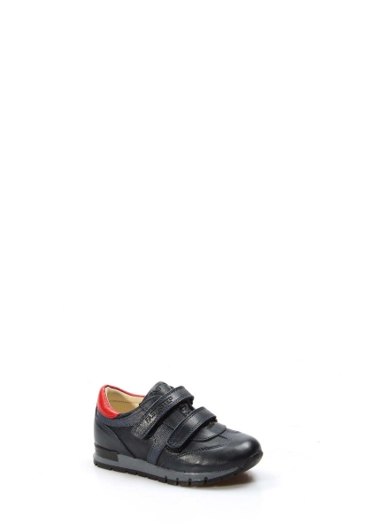Ogroman İçi Dışı Hakiki Deri Lacivert Kırmızı Unisex Çocuk Sneaker Spor Ayakkabı AH07006161900