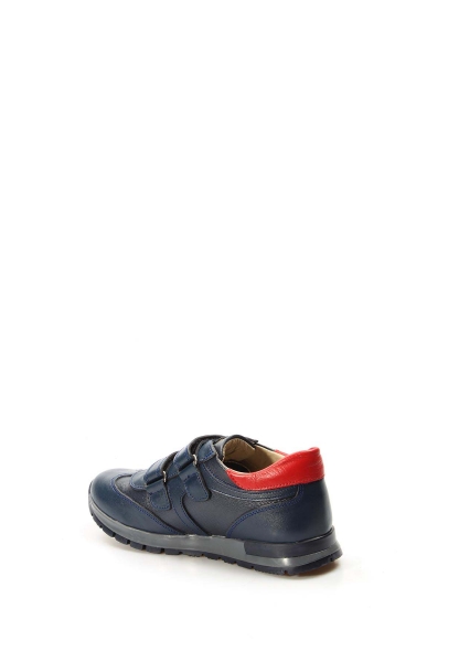 Ogroman İçi Dışı Hakiki Deri Lacivert Kırmızı Unisex Çocuk Sneaker Spor Ayakkabı AH0700661900