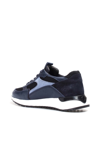 Ogroman İçi Dışı Hakiki Deri Lacivert Mavi Erkek Sneaker Spor Ayakkabı AH07582131523