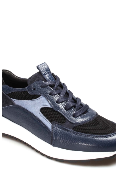 Ogroman İçi Dışı Hakiki Deri Lacivert Mavi Erkek Sneaker Spor Ayakkabı AH07582131523