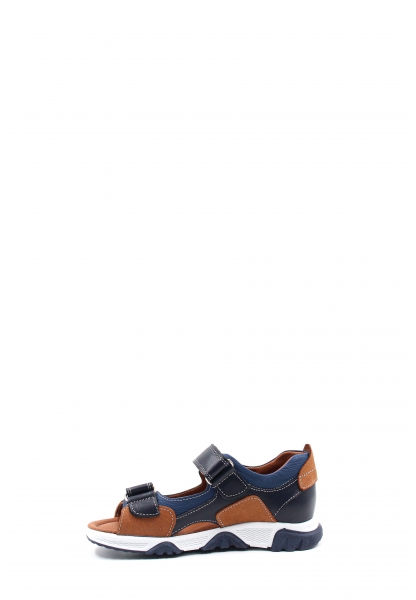 Ogroman İçi Dışı Hakiki Deri Lacivert Taba Unisex Çocuk Klasik Sandalet AH080062431114