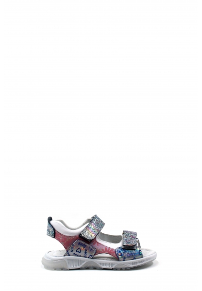 Ogroman İçi Dışı Hakiki Deri Mavi Saten Unisex Çocuk Sandalet AH0800621106