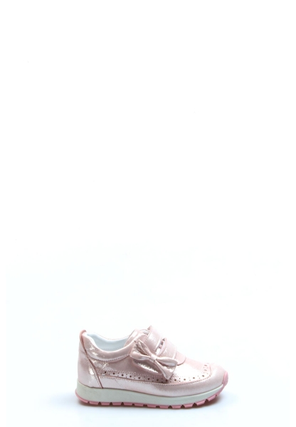 Ogroman İçi Dışı Hakiki Deri Pudra Simli Kız Çocuk Spor Sneaker Ayakkabı AH0783716103