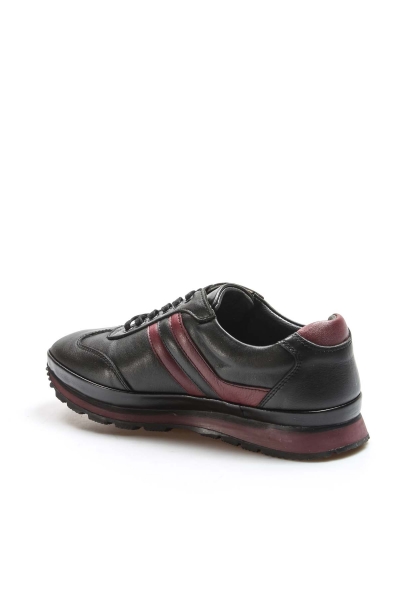 Ogroman İçi Dışı Hakiki Deri Siyah Bordo Ortopedik Erkek Sneaker Spor AH07662711001