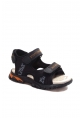 Ogroman İçi Dışı Hakiki Deri Siyah Cırtcırtlı Unisex Çocuk Sandalet AH0757424311005