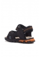 Ogroman İçi Dışı Hakiki Deri Siyah Cırtcırtlı Unisex Çocuk Sandalet AH0757424311005