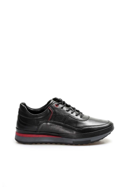 Ogroman İçi Dışı Hakiki Deri Siyah Erkek Sneaker Spor Ayakkabı AH078551311312