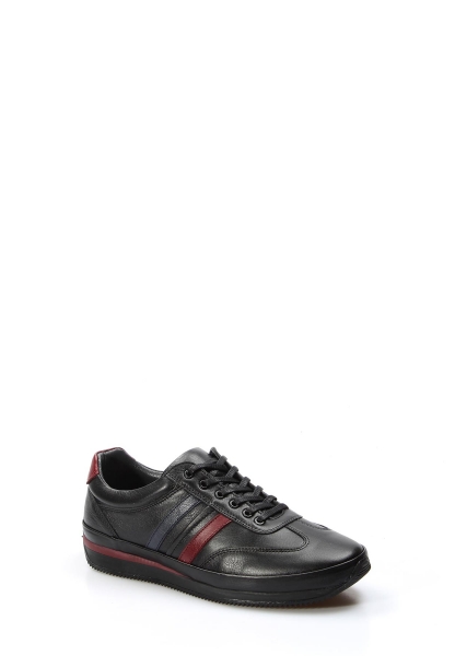  Ogroman İçi Dışı Hakiki Deri Siyah Erkek Sneaker Spor Ayakkabı AH078561311798