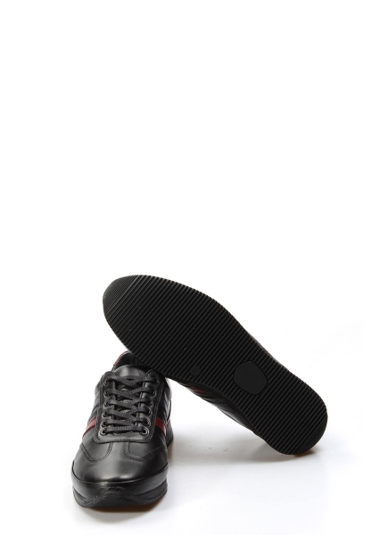  Ogroman İçi Dışı Hakiki Deri Siyah Erkek Sneaker Spor Ayakkabı AH078561311798