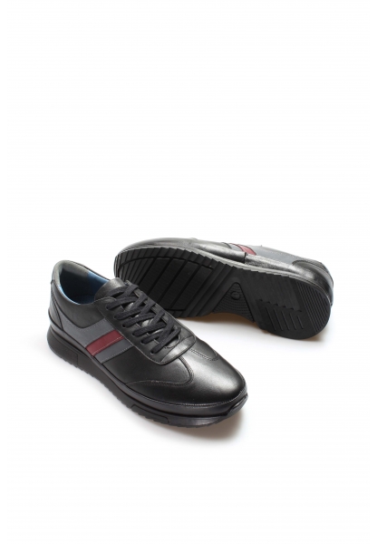 Ogroman İçi Dışı Hakiki Deri Siyah Erkek Sneaker Spor Ayakkabı AH079511316520