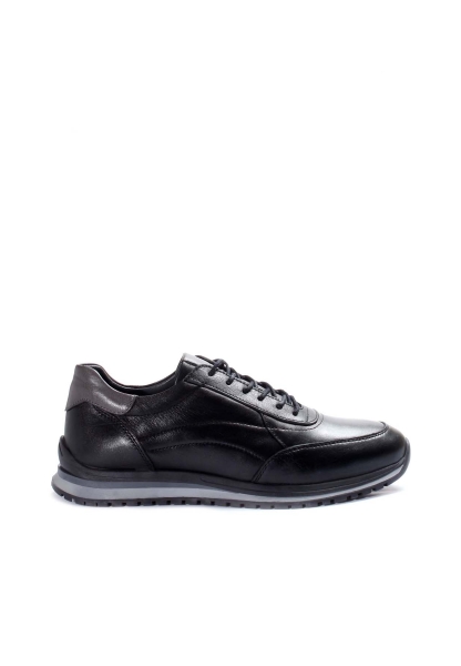 Ogroman İçi Dışı Hakiki Deri Siyah Erkek Spor Sneaker Ayakkabı AH07855131415