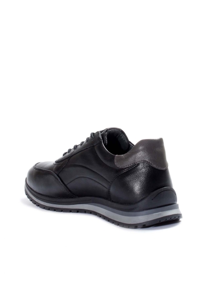 Ogroman İçi Dışı Hakiki Deri Siyah Erkek Spor Sneaker Ayakkabı AH07855131415
