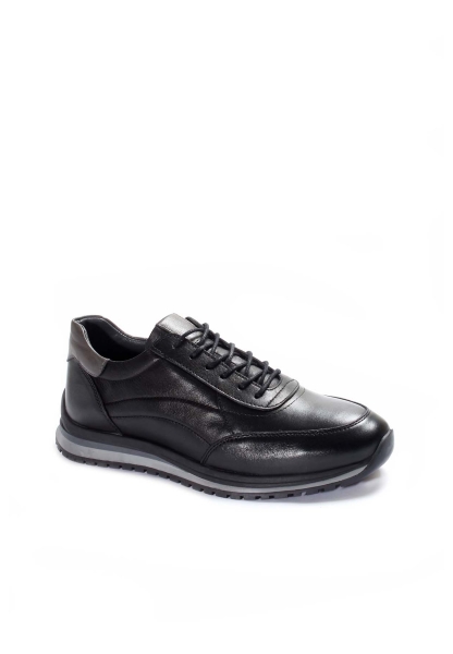 Ogroman İçi Dışı Hakiki Deri Siyah Erkek Spor Sneaker Ayakkabı AH07855131415