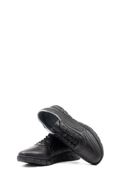 Ogroman İçi Dışı Hakiki Deri Siyah Erkek Spor Sneaker Ayakkabı AH084061316705