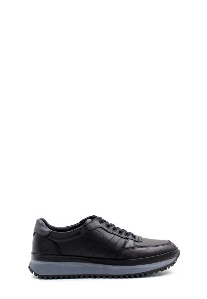 Ogroman İçi Dışı Hakiki Deri Siyah Erkek Spor Sneaker Ayakkabı AH08722131977