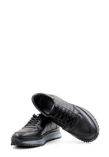 Ogroman İçi Dışı Hakiki Deri Siyah Erkek Spor Sneaker Ayakkabı AH08722131977