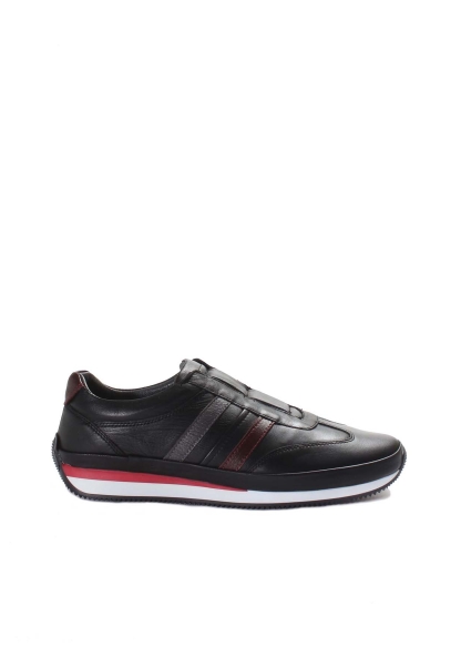 Ogroman İçi Dışı Hakiki Deri Siyah Erkek Spor Sneaker Ayakkabı AH088561311893