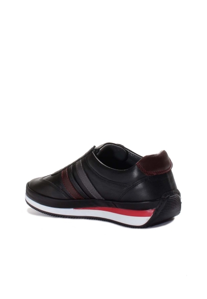 Ogroman İçi Dışı Hakiki Deri Siyah Erkek Spor Sneaker Ayakkabı AH088561311893