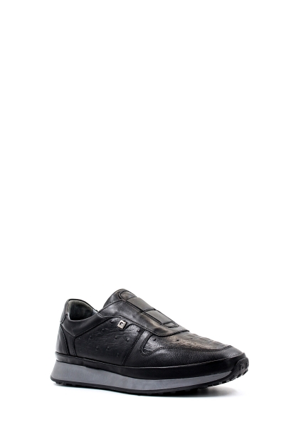 Ogroman İçi Dışı Hakiki Deri Siyah Erkek Spor Sneaker Ayakkabı AH08951131214