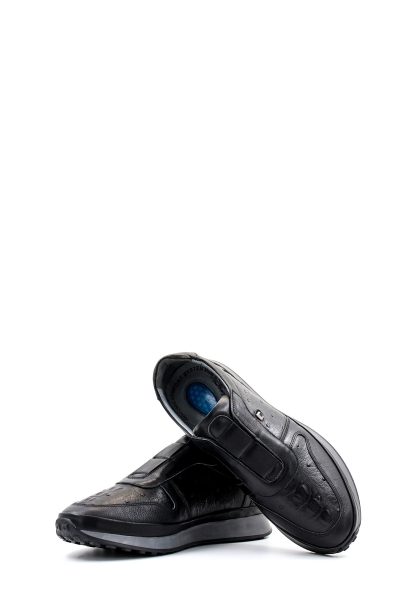Ogroman İçi Dışı Hakiki Deri Siyah Erkek Spor Sneaker Ayakkabı AH08951131214