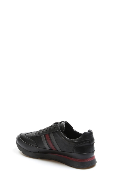 Ogroman İçi Dışı Hakiki Deri Siyah Erkek Yüksek Taban Sneaker AH077231318125
