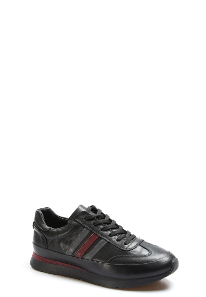 Ogroman İçi Dışı Hakiki Deri Siyah Erkek Yüksek Taban Sneaker AH077231318125