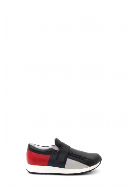 Ogroman İçi Dışı Hakiki Deri Siyah Gri Unisex Çocuk Casual Ayakkabı AH089202411770