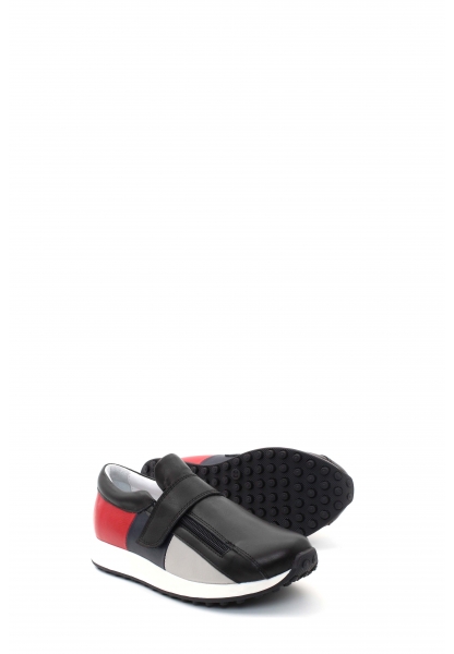 Ogroman İçi Dışı Hakiki Deri Siyah Gri Unisex Çocuk Casual Ayakkabı AH089202411770