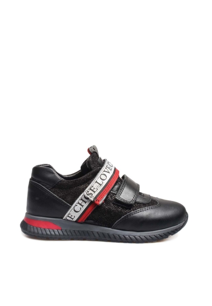 Ogroman İçi Dışı Hakiki Deri Siyah Gümüş Unisex Çocuk Casual Ayakkabı AH070062411020