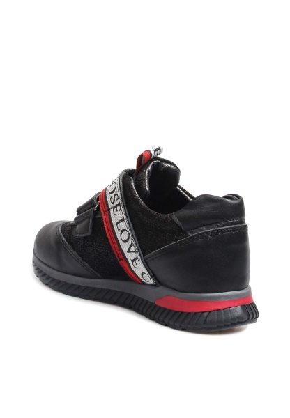 Ogroman İçi Dışı Hakiki Deri Siyah Gümüş Unisex Çocuk Casual Ayakkabı AH070062411020