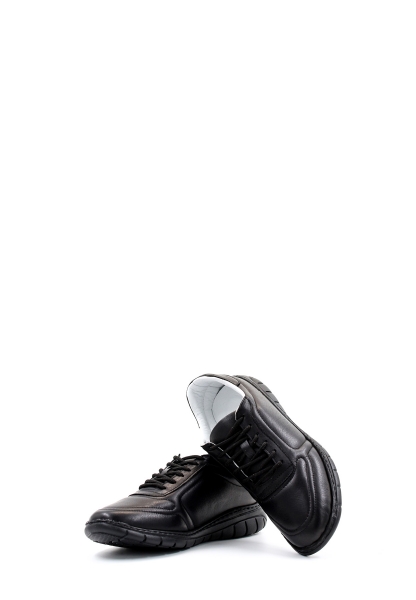 Ogroman İçi Dışı Hakiki Deri Siyah Kadın Spor Sneaker Ayakkabı AH0895026224B