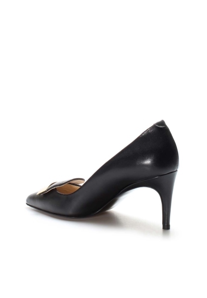 Ogroman İçi Dışı Hakiki Deri Siyah Kadın Stiletto İnce Topuk Ayakkabı AH0701926121-514