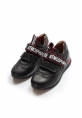 Ogroman İçi Dışı Hakiki Deri Siyah Kırmızı Unisex Çocuk Sneaker Spor Ayakkabı AH070062411020