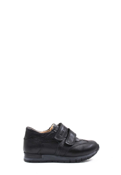 Ogroman İçi Dışı Hakiki Deri Siyah Unisex Cırtcırtlı Çocuk Sneaker Spor Ayakkabı AH07006161900
