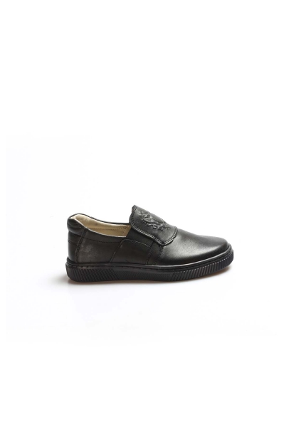 Ogroman İçi Dışı Hakiki Deri Siyah Unisex Çocuk Casual Ayakkabı AH07770161916