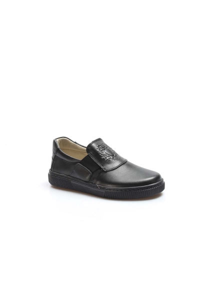 Ogroman İçi Dışı Hakiki Deri Siyah Unisex Çocuk Casual Ayakkabı AH0777061916