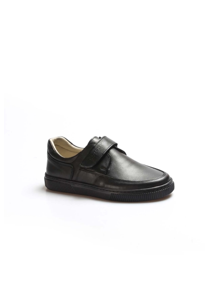 Ogroman İçi Dışı Hakiki Deri Siyah Unisex Çocuk Casual Ayakkabı AH0777061917