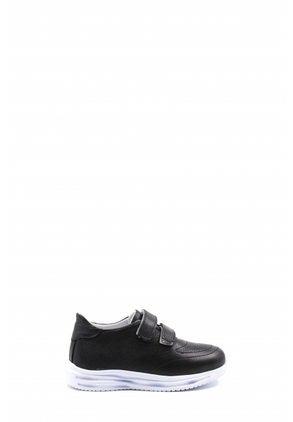 Ogroman İçi Dışı Hakiki Deri Siyah Unisex Çocuk Casual Ayakkabı AH0815624314114