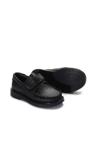 Ogroman İçi Dışı Hakiki Deri Siyah Unisex Çocuk Casual Rahat Ayakkabı AH078372431666